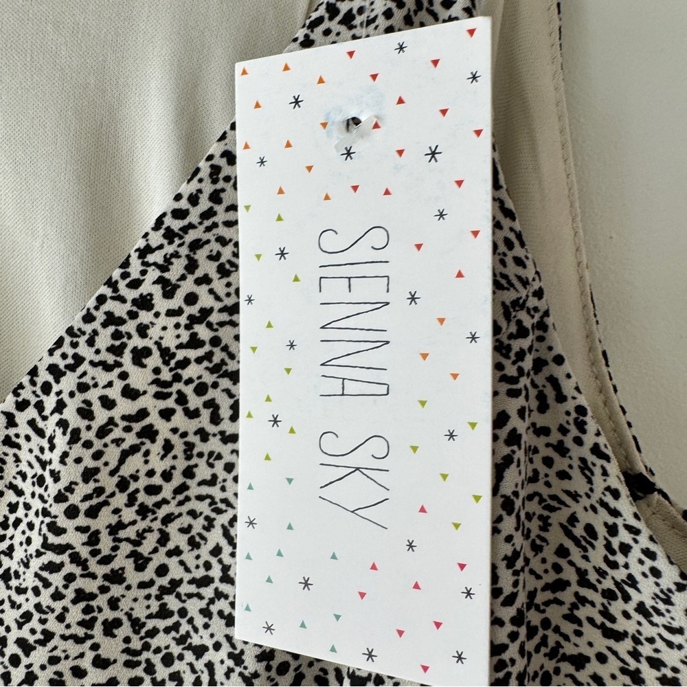 Sienna Sky - Sleeveless Midi Slip Dress in Cream and Black - Picture 4 of 8